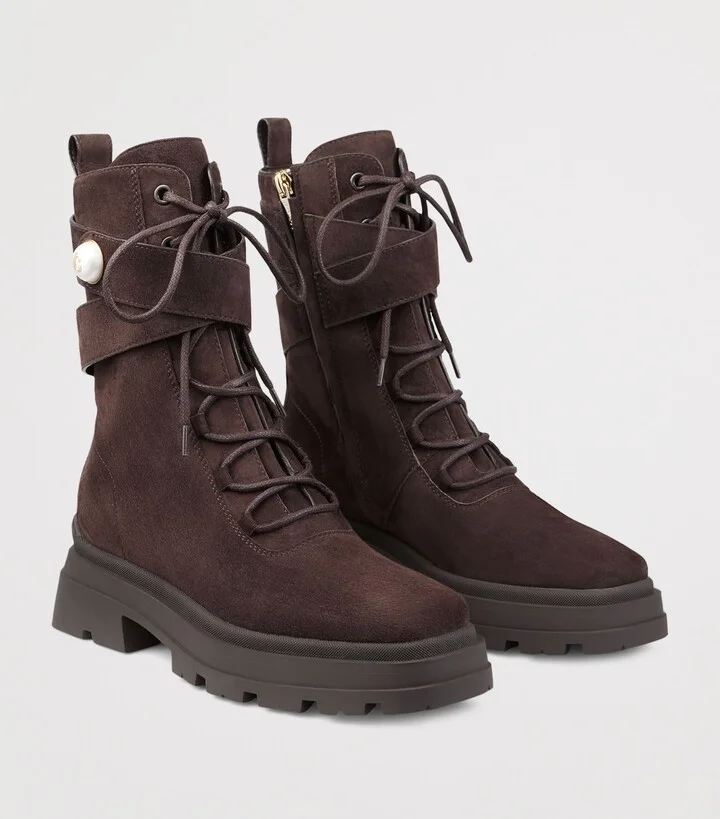 Jimmy Choo Noemi 45 Suede Biker Boots - Image 4
