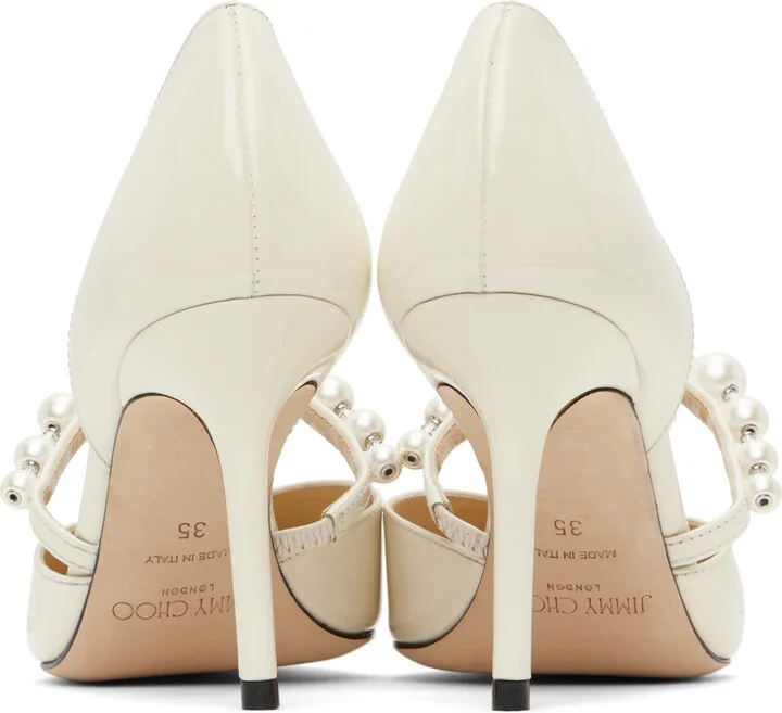 Jimmy Choo Off-White Aurelie 85 Heels - Image 2