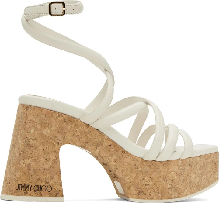 Jimmy Choo Off-White Cecelia 95 Heeled Sandals