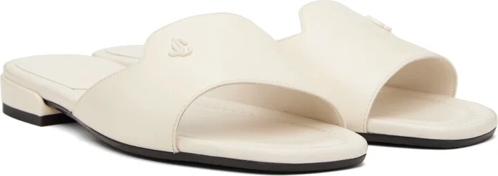 Jimmy Choo Off-White Dina Flat Sandals - Image 4