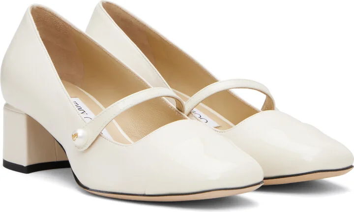 Jimmy Choo Off-White Elisa 45 Heels - Image 4