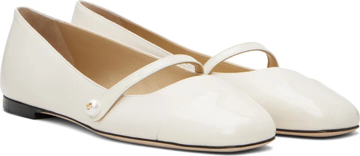 Jimmy Choo Off-White Elisa Ballerina Flats - Image 4