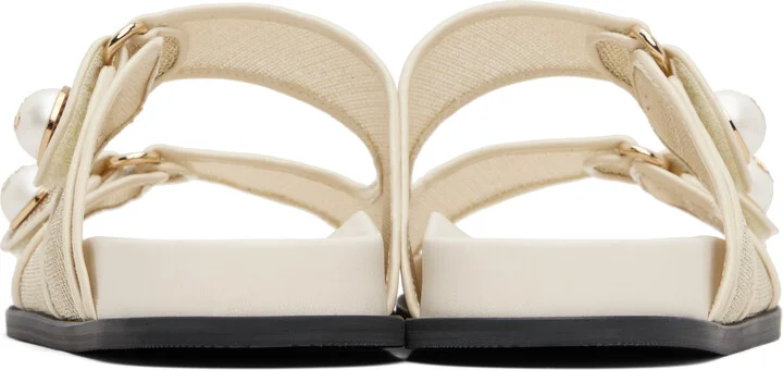 Jimmy Choo Off-White & Gold Fayence Sandals - Image 2
