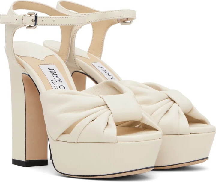 Jimmy Choo Off-White Heloise 120 Heeled Sandals - Image 4