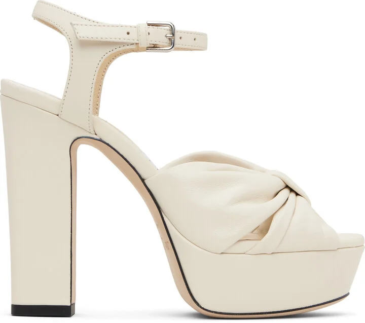 Jimmy Choo Off-White Heloise 120 Heeled Sandals