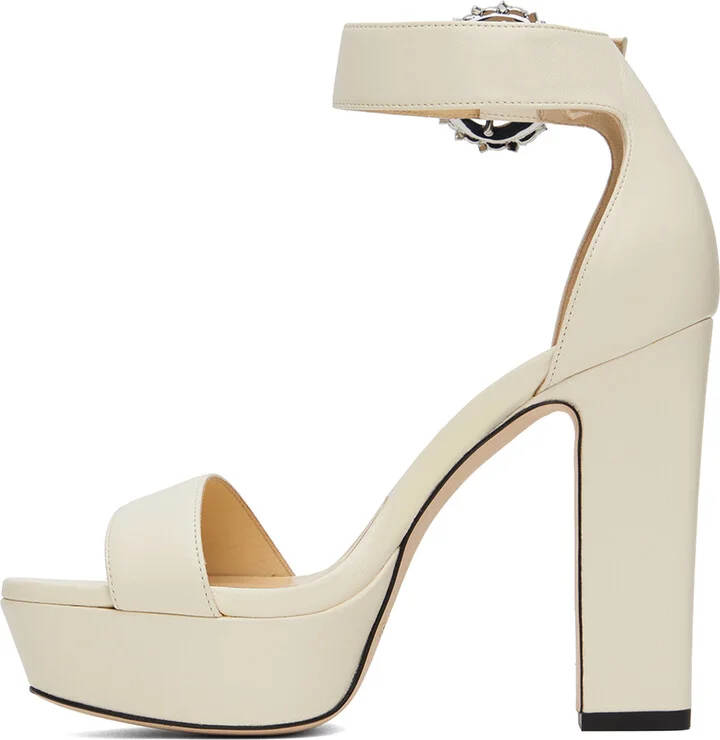 Jimmy Choo Off-White Mionne 120 Sandals - Image 3