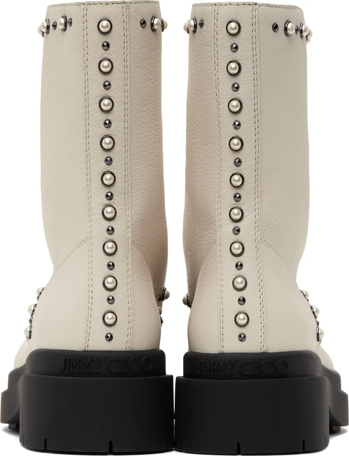 Jimmy Choo Off-White Nola Flat Boots - Image 2
