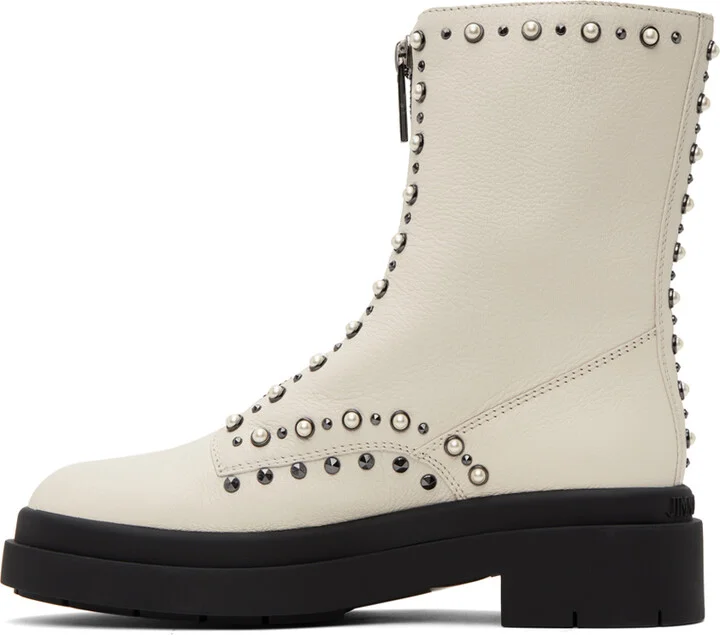 Jimmy Choo Off-White Nola Flat Boots - Image 3