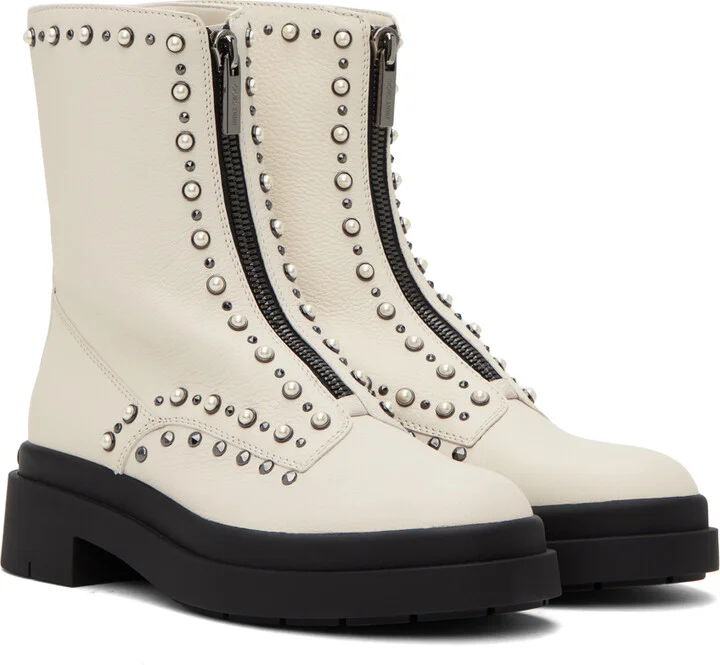 Jimmy Choo Off-White Nola Flat Boots - Image 4