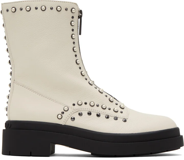 Jimmy Choo Off-White Nola Flat Boots