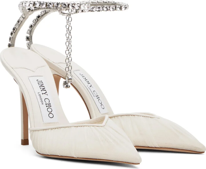 Jimmy Choo Off-White Saeda 100 Heels - Image 4
