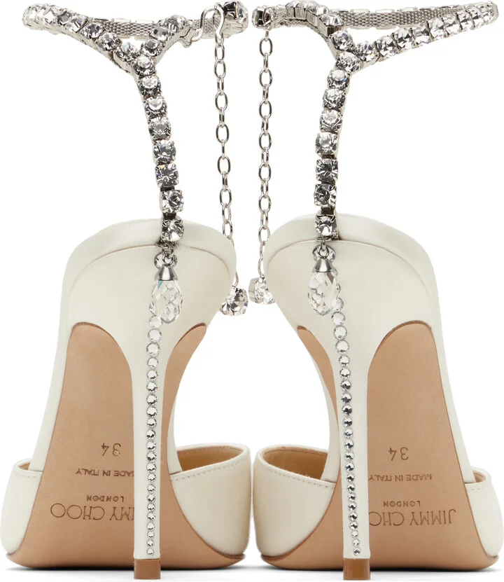 Jimmy Choo Off-White Saeda 100 Heels - Image 2
