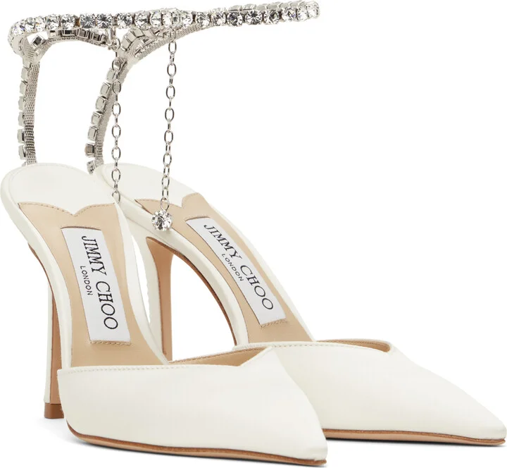 Jimmy Choo Off-White Saeda 100 Heels - Image 4