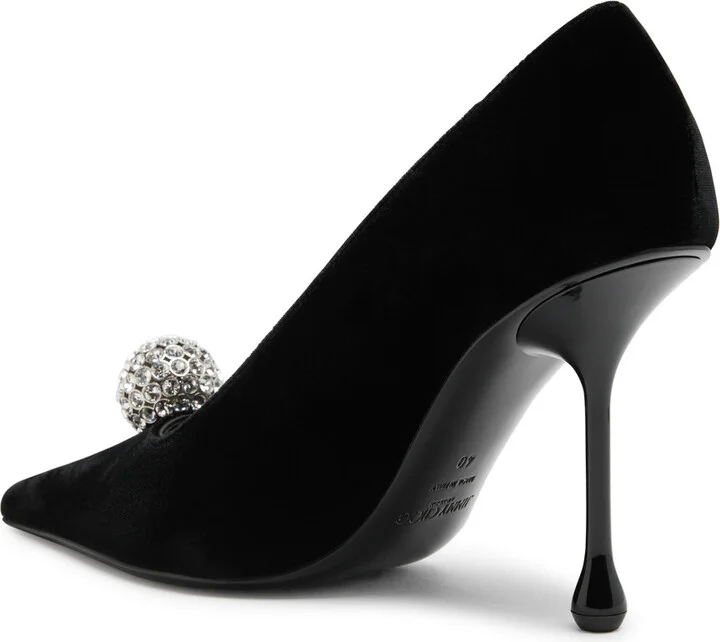Jimmy Choo Orb 100 Crystal-embellished Velvet Pumps - Image 2