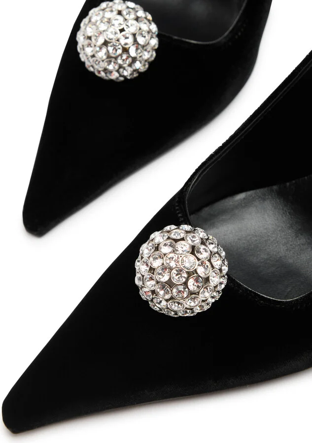 Jimmy Choo Orb 100 Crystal-embellished Velvet Pumps - Image 3
