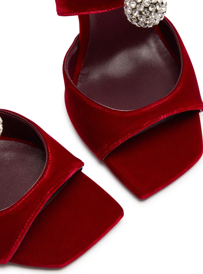 Jimmy Choo Orb 95 Cut-out Velvet Sandals - Image 3