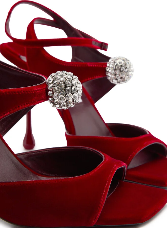 Jimmy Choo Orb 95 Cut-out Velvet Sandals - Image 4
