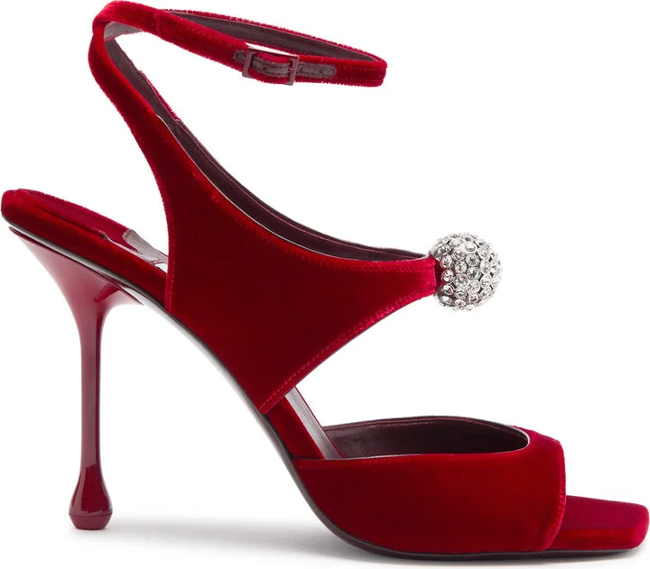 Jimmy Choo Orb 95 Cut-out Velvet Sandals