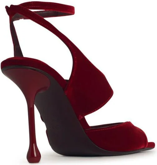 Jimmy Choo 'Orb' Red Velvet Sandals - Image 3