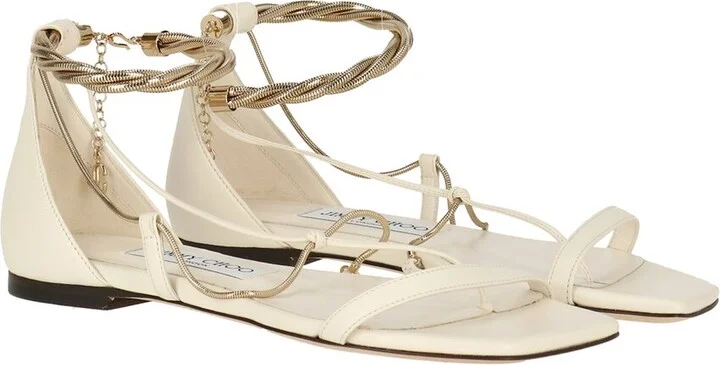 Jimmy Choo Oriana Leather Flat Sandals