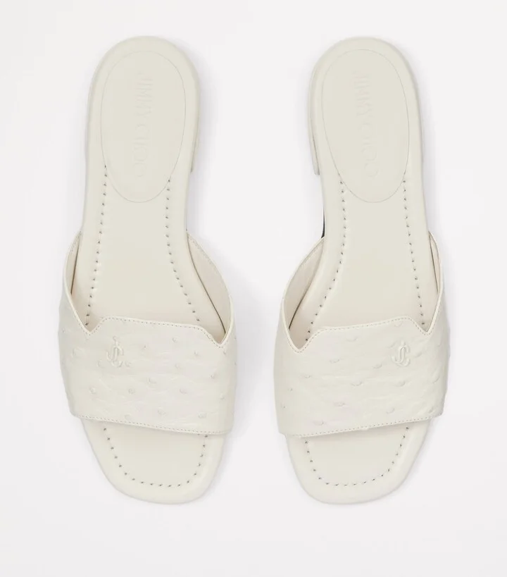 Jimmy Choo Ostrich Leather Dina Sandals - Image 2