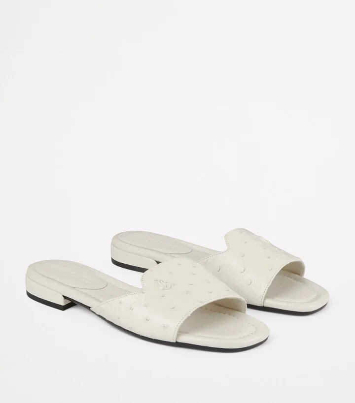 Jimmy Choo Ostrich Leather Dina Sandals - Image 5