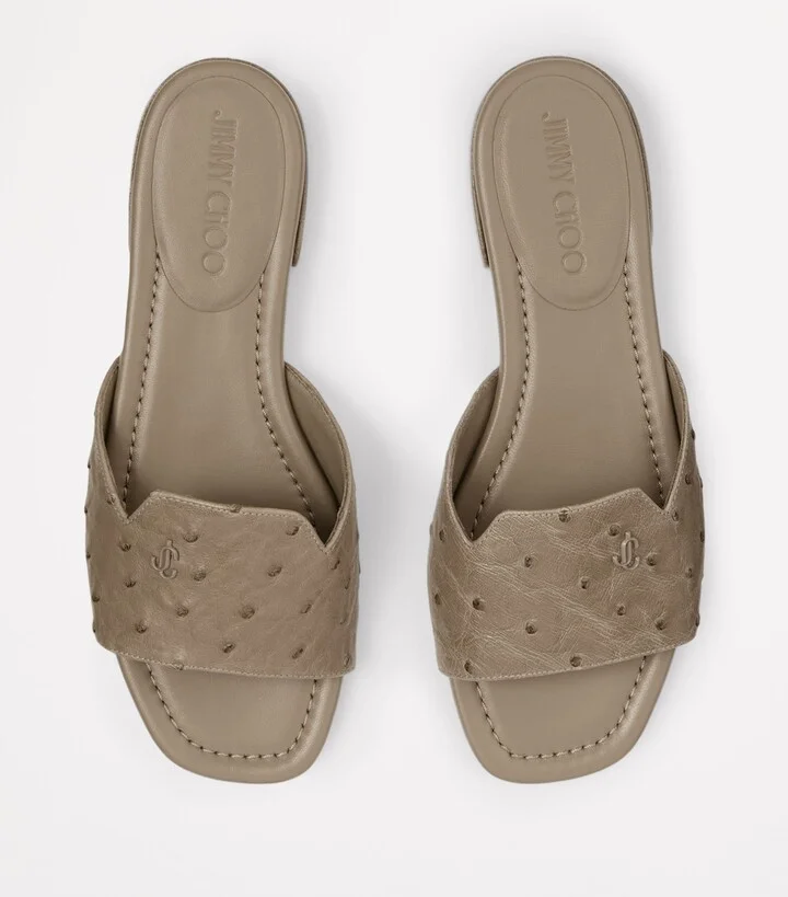 Jimmy Choo Ostrich Leather Dina Sandals - Image 2