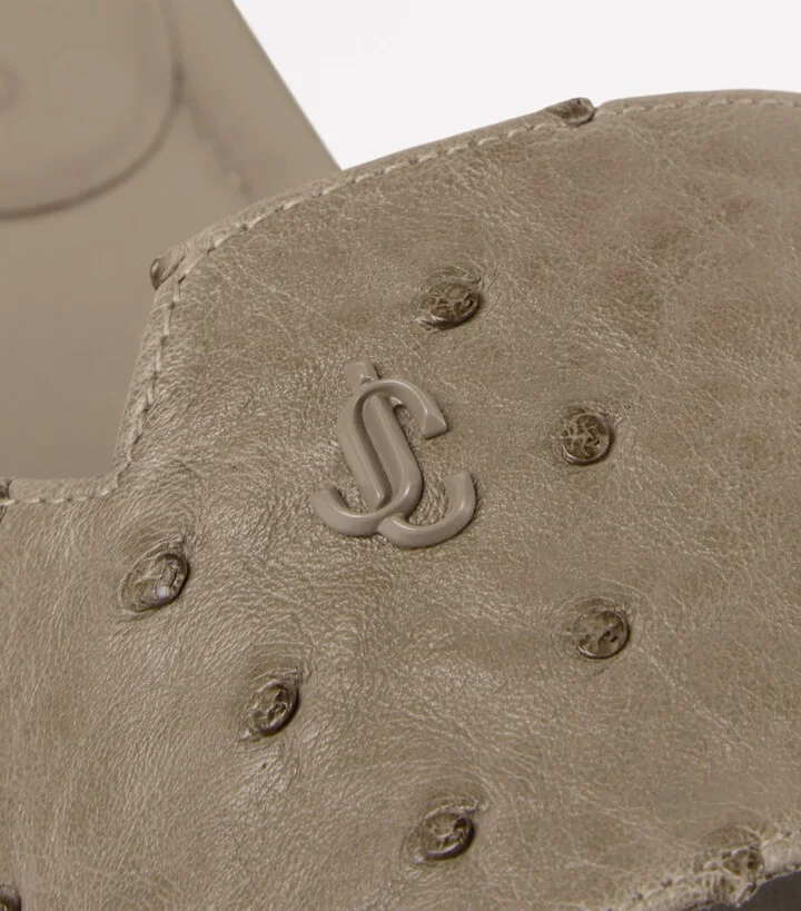 Jimmy Choo Ostrich Leather Dina Sandals - Image 3