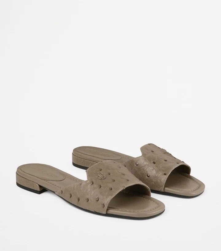 Jimmy Choo Ostrich Leather Dina Sandals - Image 5