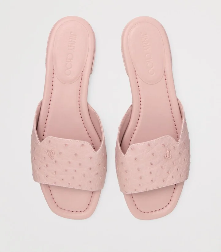 Jimmy Choo Ostrich Leather Dina Sandals - Image 2