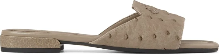 Jimmy Choo Ostrich Leather Dina Sandals