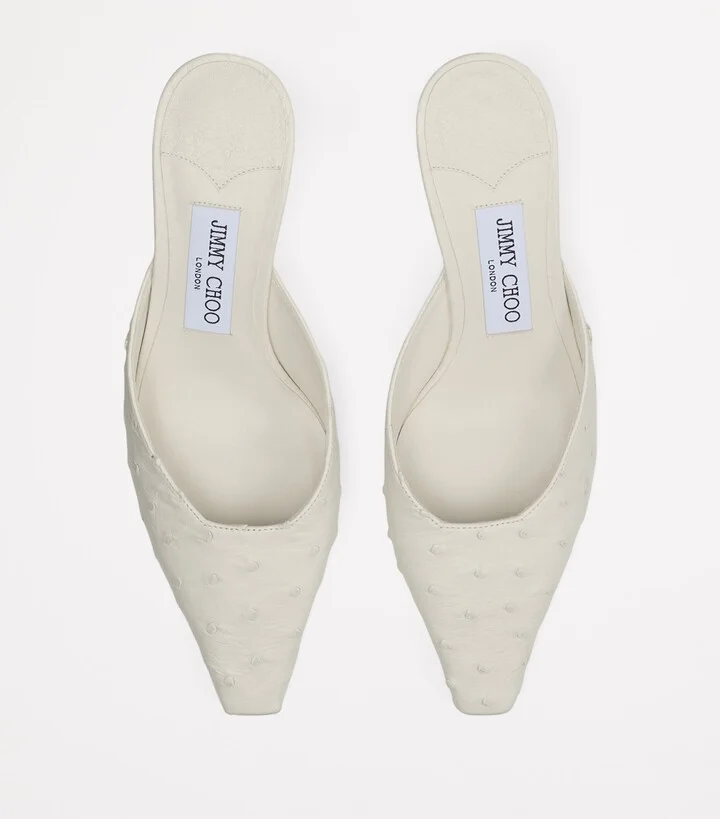 Jimmy Choo Ostrich Leather Vivi 65 Mules - Image 2
