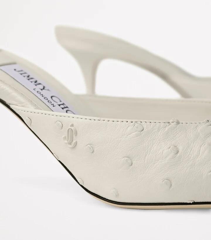 Jimmy Choo Ostrich Leather Vivi 65 Mules - Image 4
