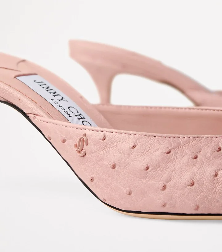 Jimmy Choo Ostrich Leather Vivi 65 Mules - Image 4
