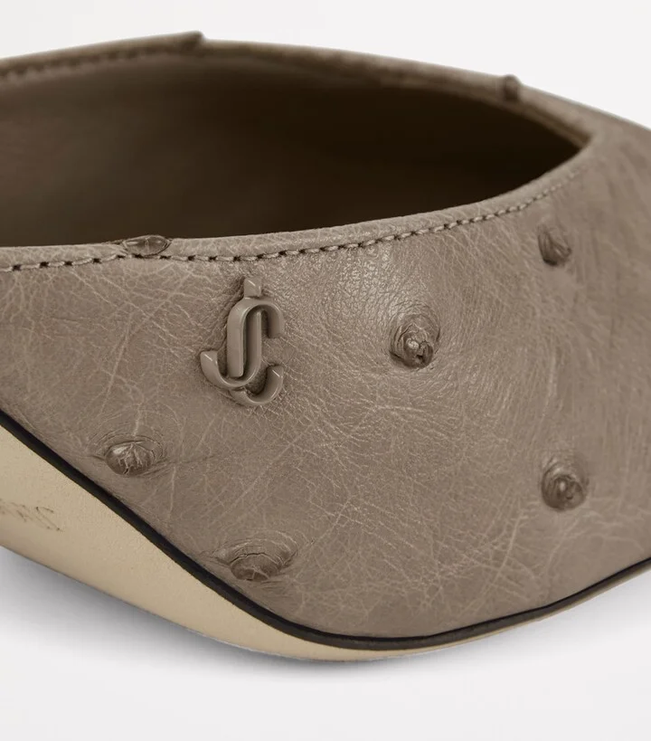 Jimmy Choo Ostrich Leather Vivi Mules 65 - Image 3