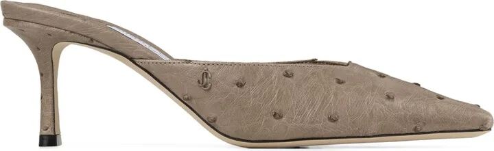 Jimmy Choo Ostrich Leather Vivi Mules 65