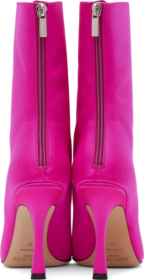 Jimmy Choo Pink Agathe 100 Boots - Image 2