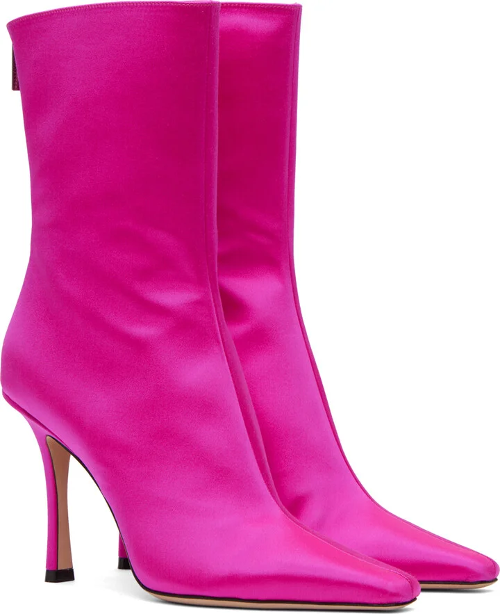 Jimmy Choo Pink Agathe 100 Boots - Image 4