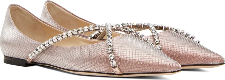 Jimmy Choo Pink Genevi Ballerina Flats - Image 4