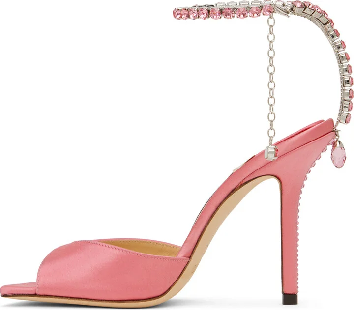 Jimmy Choo Pink Saeda 100 Heeled Sandals - Image 3