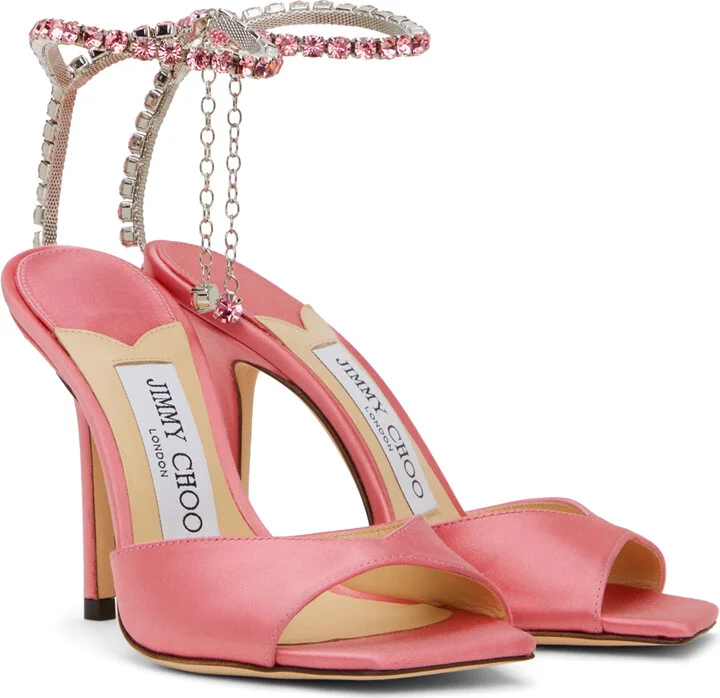 Jimmy Choo Pink Saeda 100 Heeled Sandals - Image 4