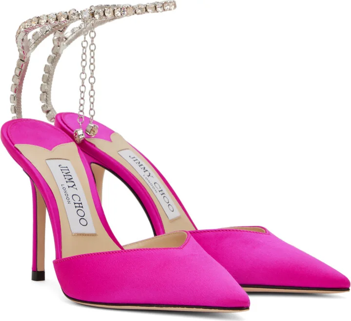 Jimmy Choo Pink Saeda 100 Heels - Image 4
