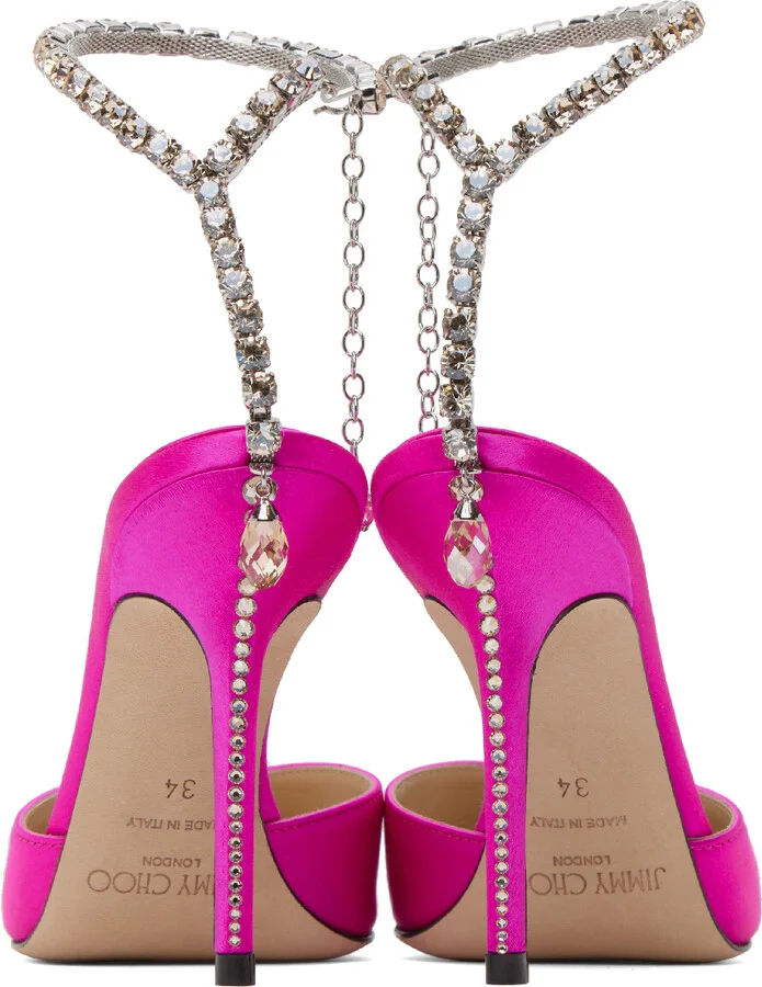 Jimmy Choo Pink Saeda 100 Heels - Image 2