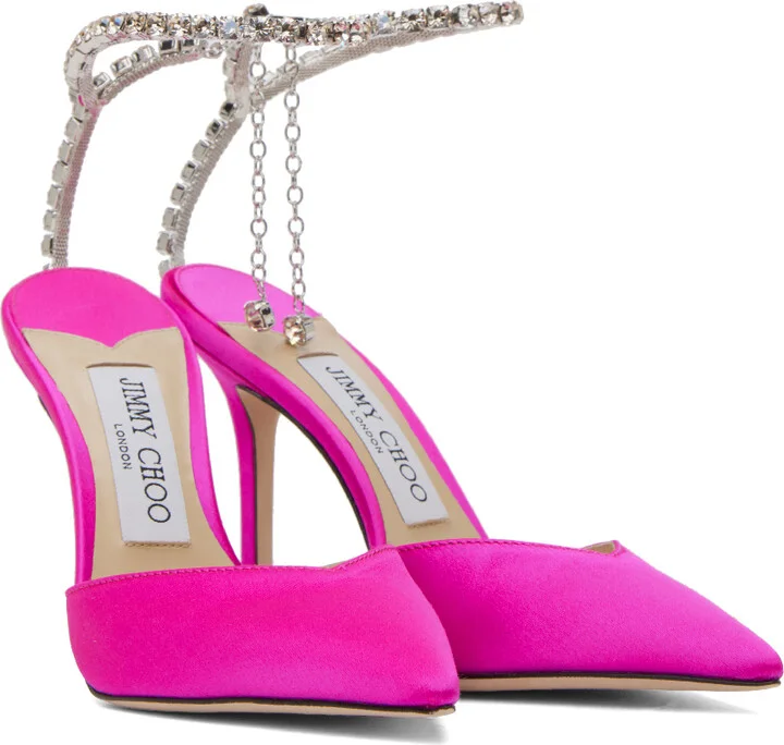 Jimmy Choo Pink Saeda 100 Heels - Image 4