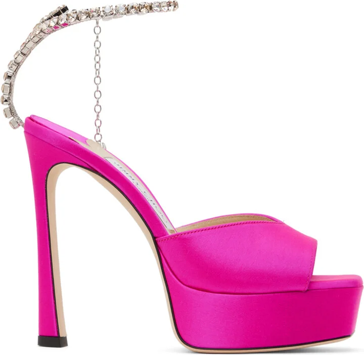 Jimmy Choo Pink Saeda 125 Heeled Sandals