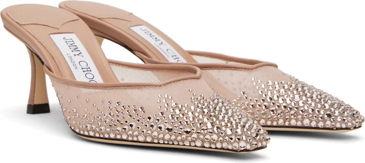 Jimmy Choo Pink Vivi 65 Mules - Image 4