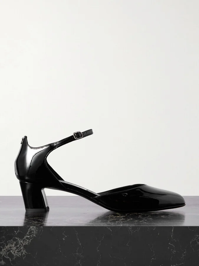 Jimmy Choo - Pixie 45 Patent-leather Mary Jane Pumps - Black