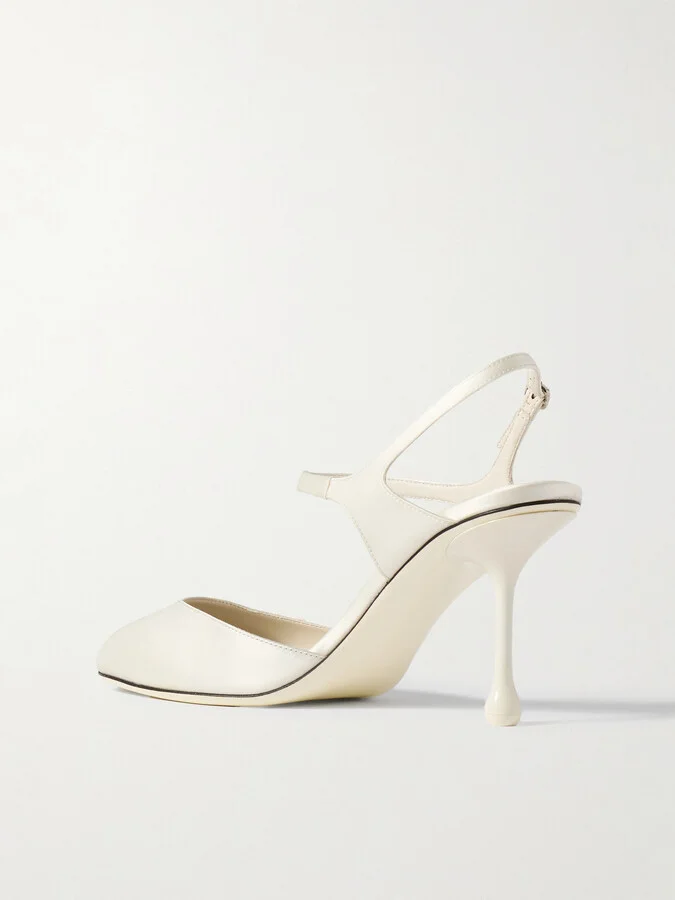 Jimmy Choo - Pixie 80 Satin Mary Jane Pumps - Ivory - Image 3