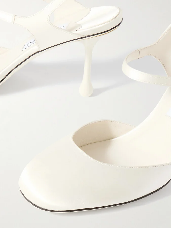 Jimmy Choo - Pixie 80 Satin Mary Jane Pumps - Ivory - Image 4