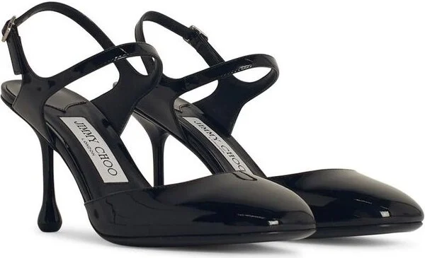 Jimmy Choo 'Pixie' Black Leather Slingbacks - Image 2